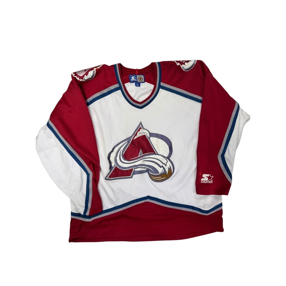 Vintage Starter NHL Colorado Avalanche Hockey Jersey Men's XL White Red Blue